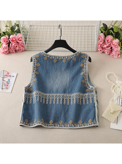 Crosa - Mixed Patterns Embroidered Vest