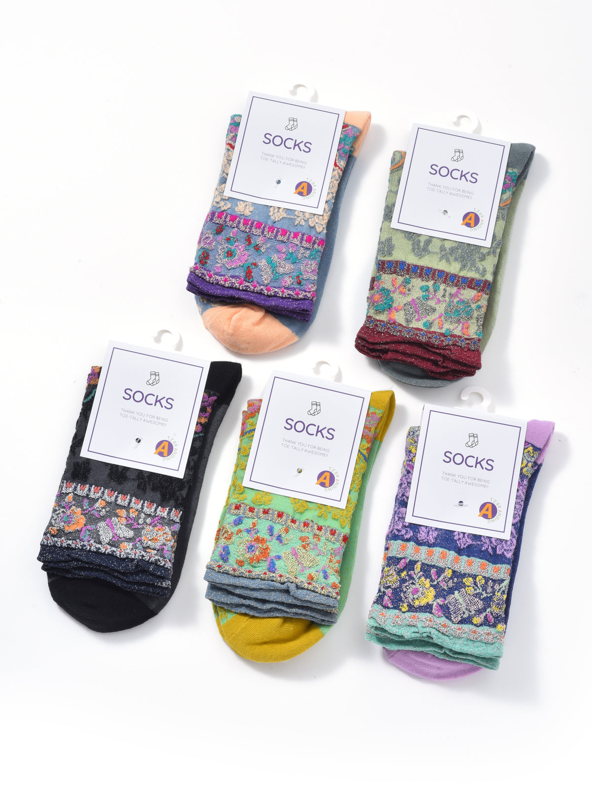 Rufia - Vintage Pattern Autumn-Winter Mid-Calf Socks