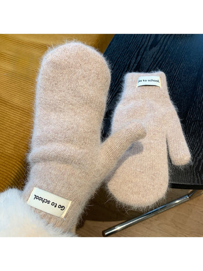 Gloving - Women's Cute Fuzzy Knit Winter Mittens