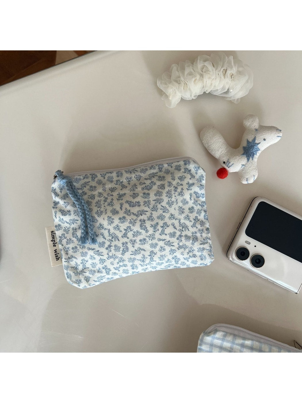 Cosbai - Classic Pattern Zip Pouch Bag