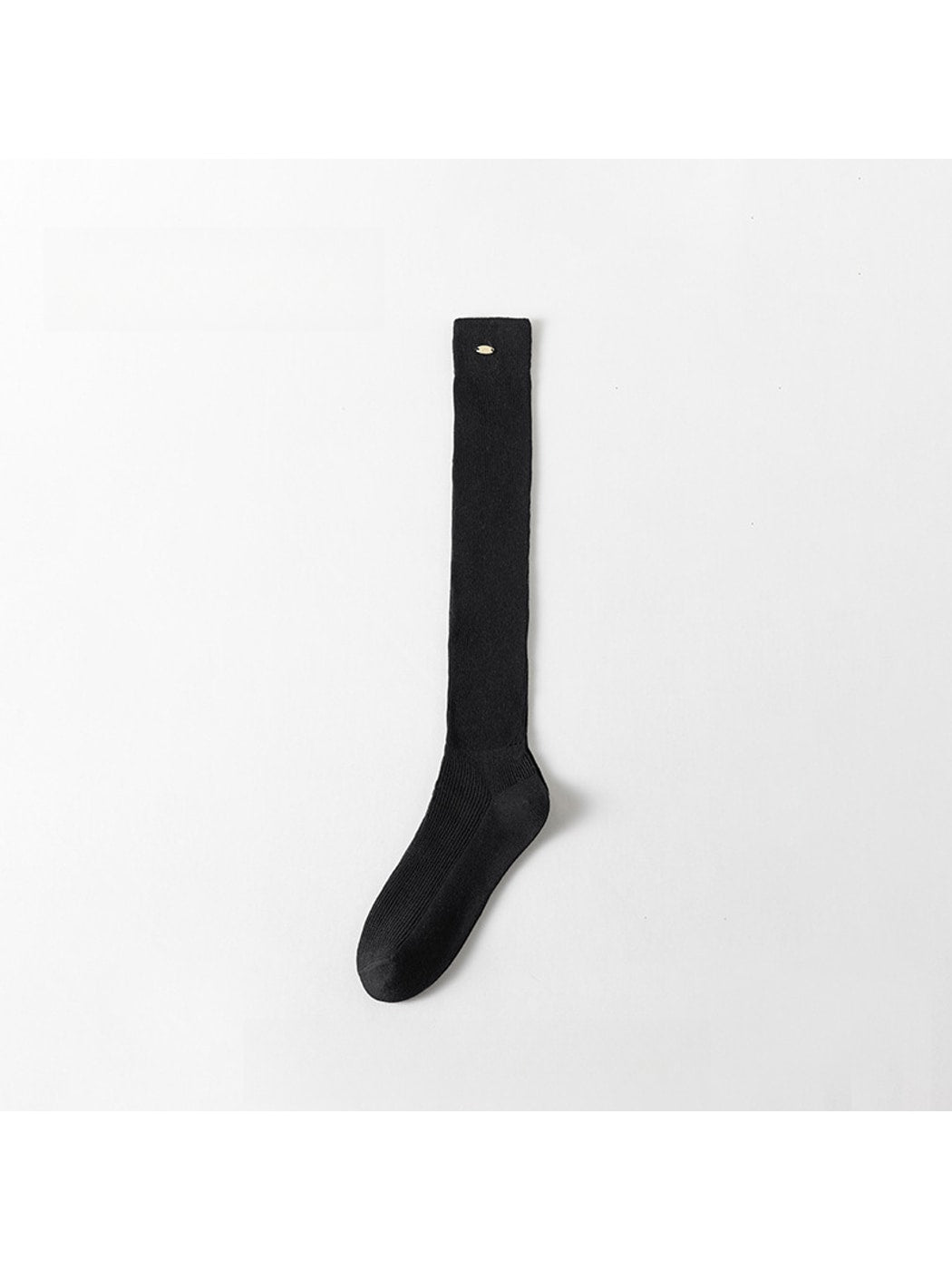 Rufia - Small Metal Plate Detail Solid Color Knee-high Socks