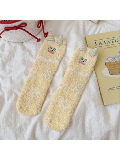 Rufia - Cartoon Star Monster Pattern Crew Socks