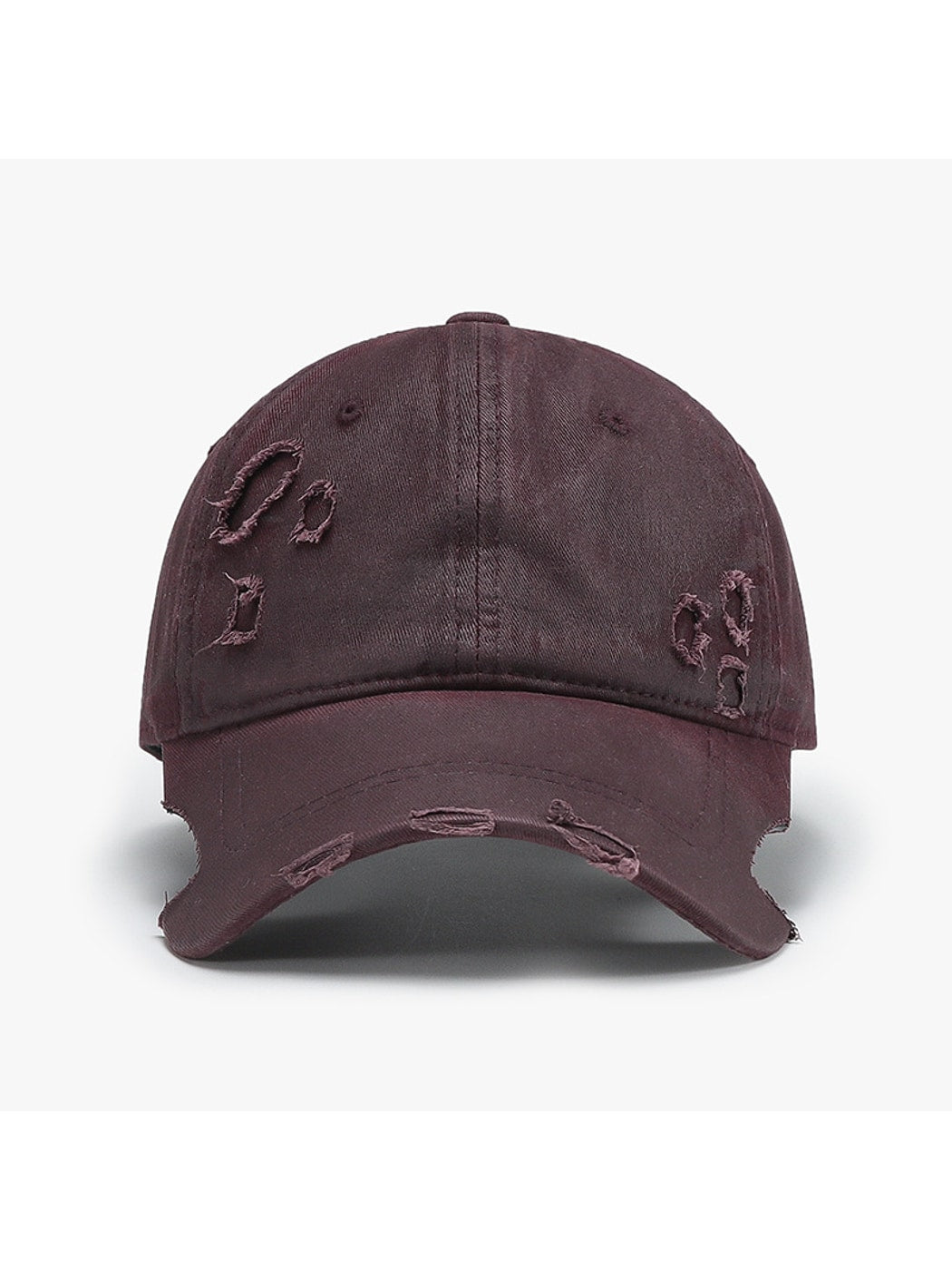 Haila - Distressed Adjustable Curved Brim Baseball Cap
