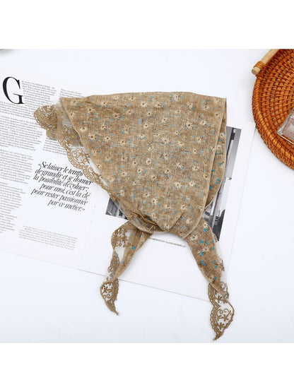 Scarvii - Pastoral Floral Print Triangle Bandana