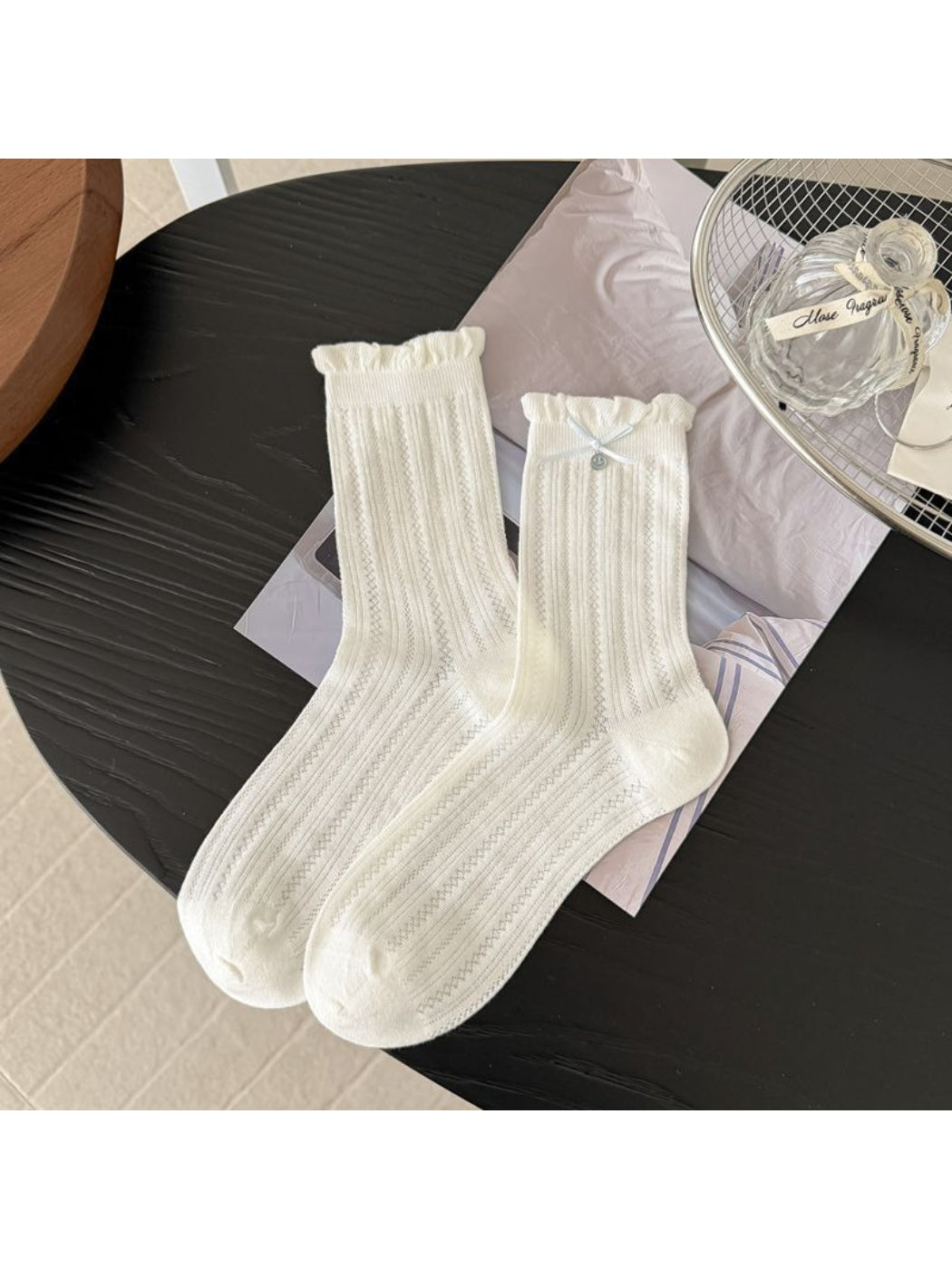 Rufia - Minimal Bow Knit Crew Socks product image 7
