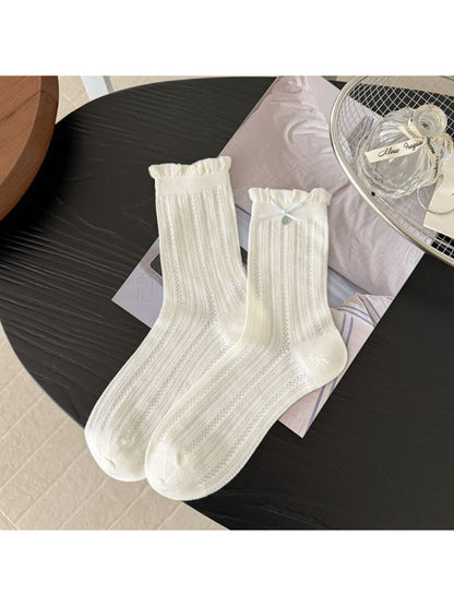Rufia - Minimal Bow Knit Crew Socks product image 7