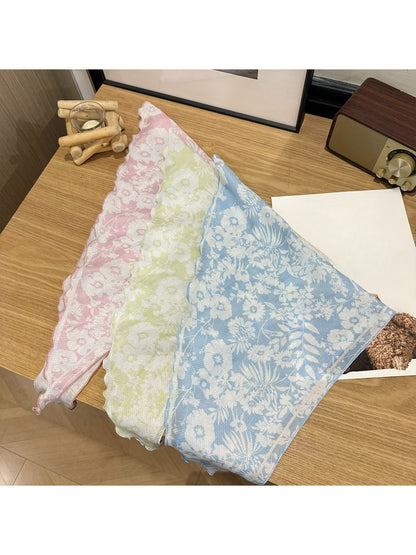 Scarvii - Spring Floral Printed Triangle Bandana