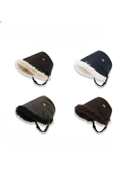 Haila - Winter Faux Fur Trim Bucket Hat