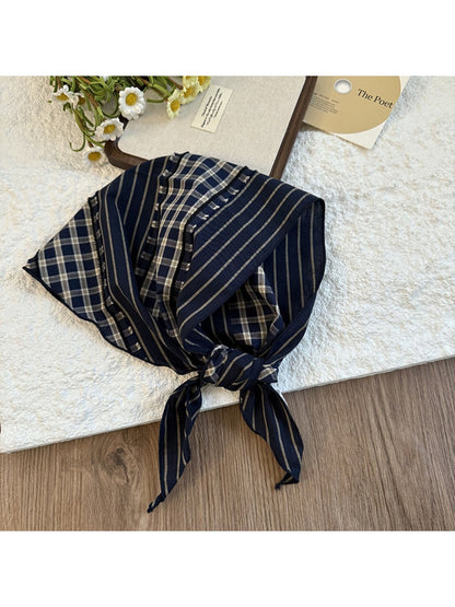 Scarvii Striped Plaid Triangle Head Vintage Classic Scarf scarf shape