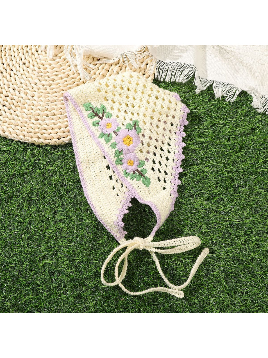 Scarvii Floral Crochet Tie Headband
