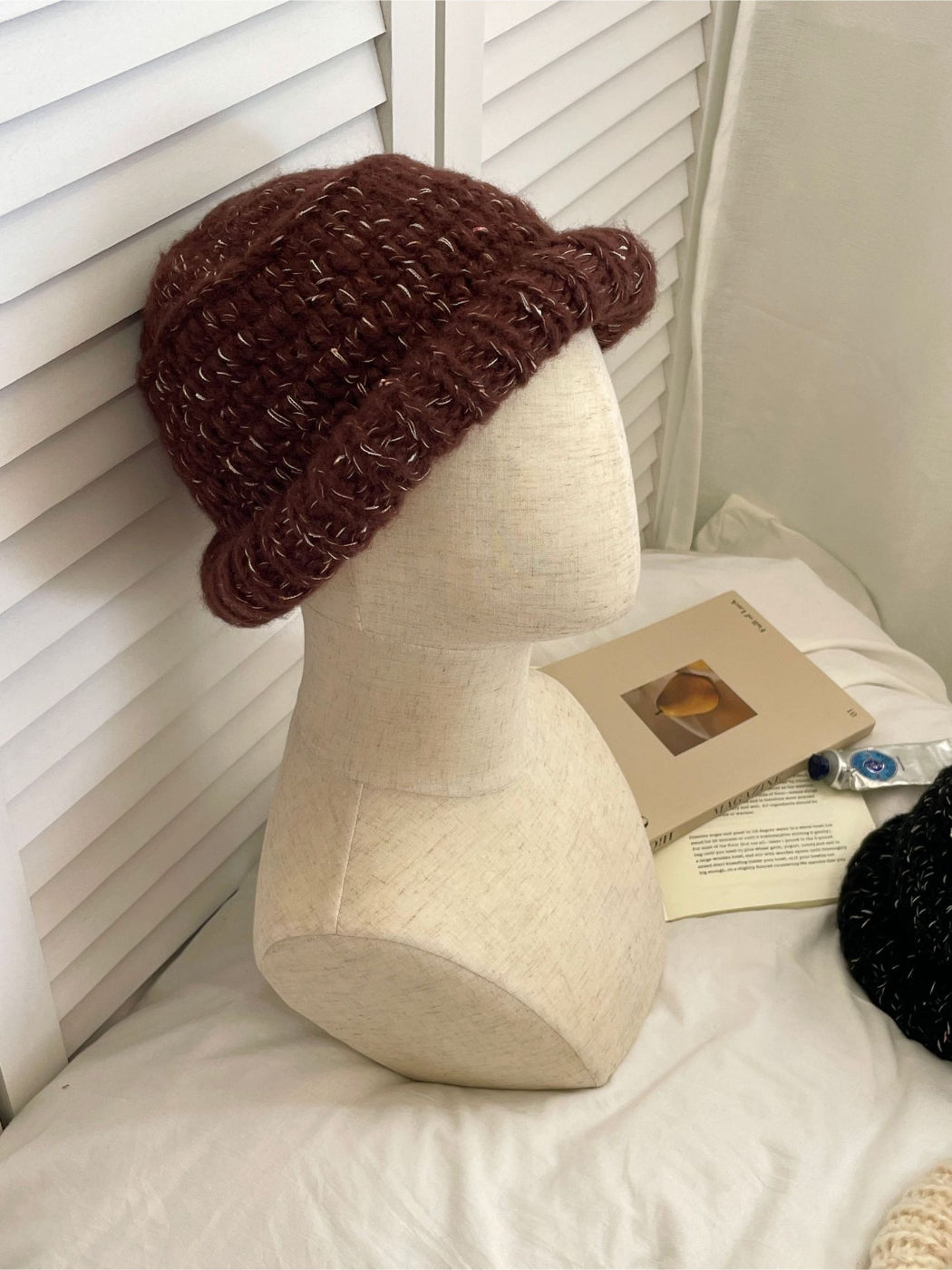 Haila - Textured Roll-Brim Knit Beanie