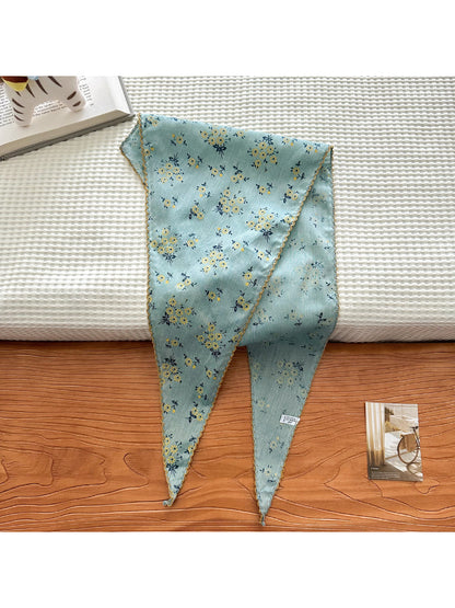 Scarvii - Daisy Print Gold Edge Scarf