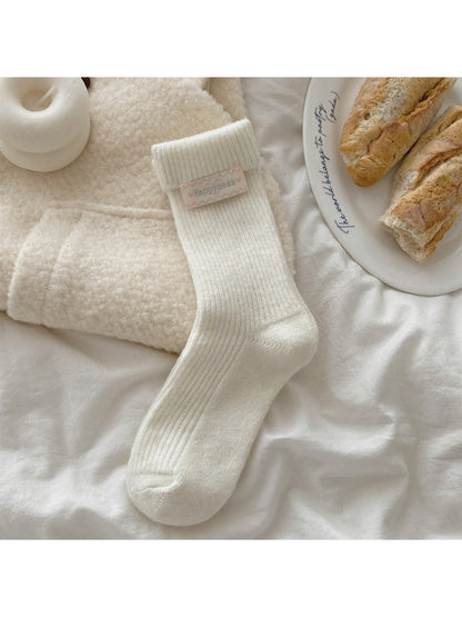 Rufia – Solid Color Plush Slouch Socks