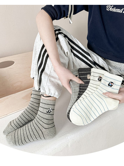 Rufia - Tiny Character Stripe Crew Socks