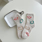 Rufia - Polka Dot Smiley Face Coral Fleece Socks