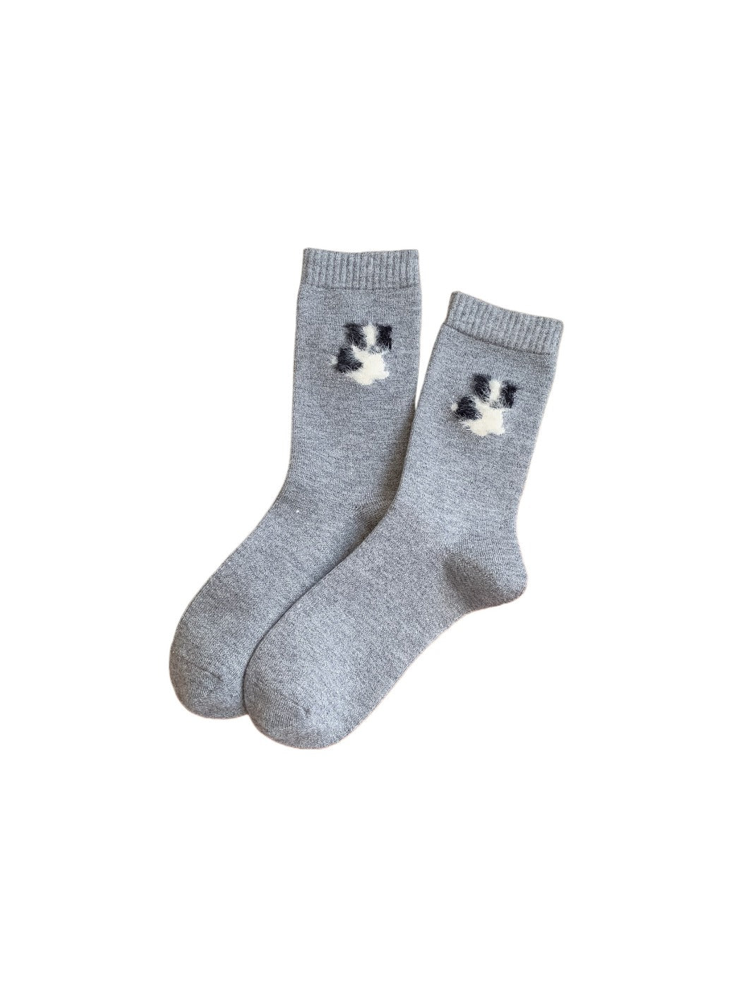 Rufia – Plush Socks with Puppy & Bow Print