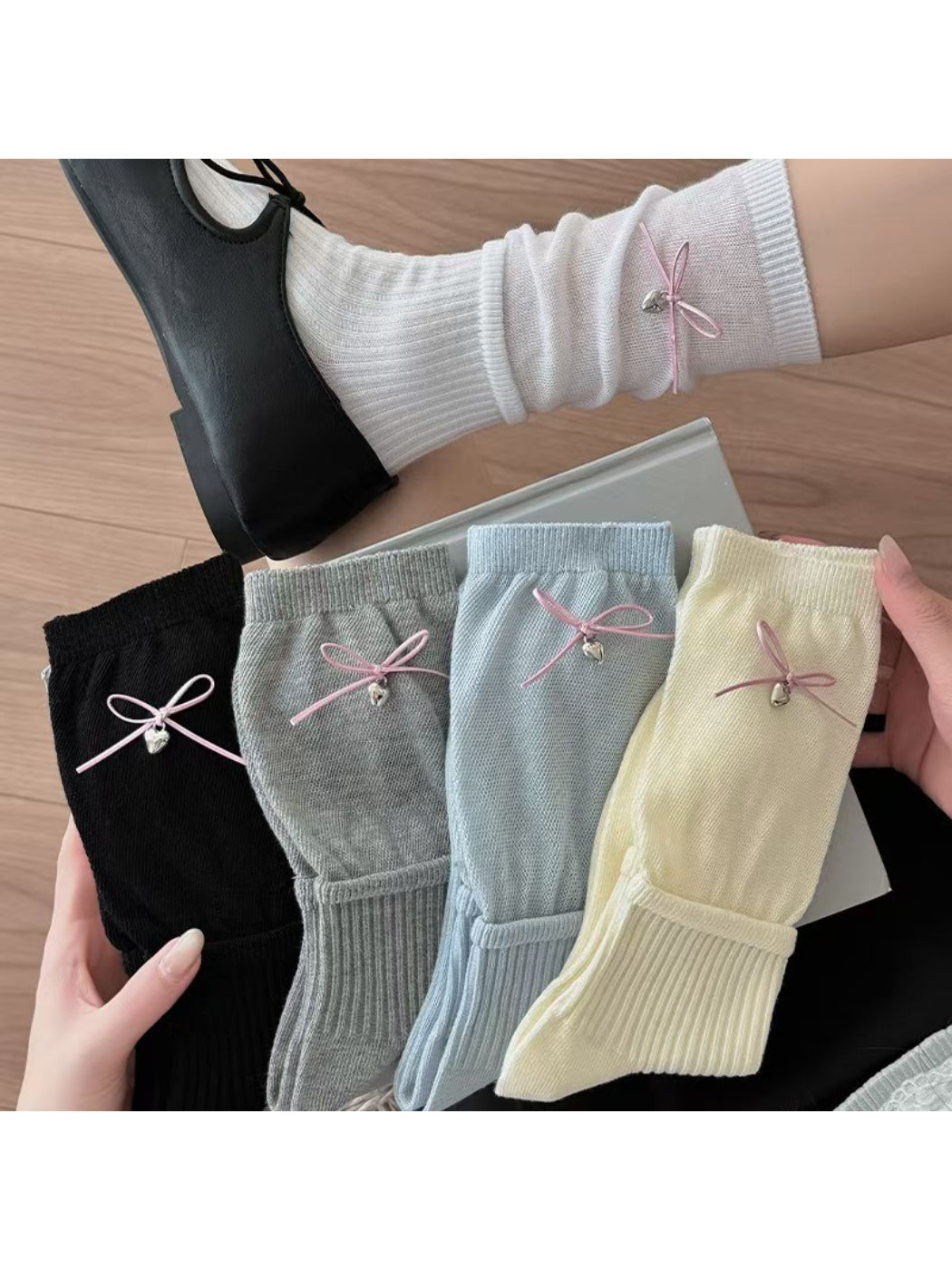Rufia - Delicate Ribbon Charm Crew Socks product image 2