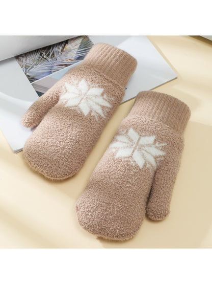 Gloving - Snowflake Fluffy Knit Women's Mittens