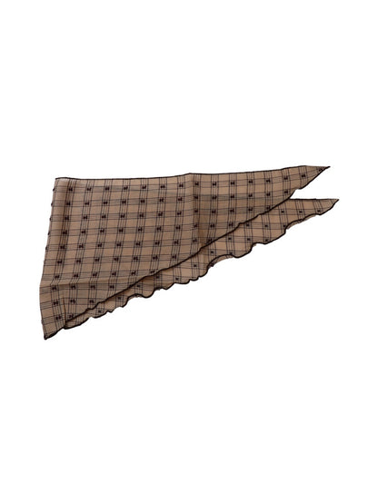 Scarvii - Polka Dot Check Rolled Edge Triangle Bandana