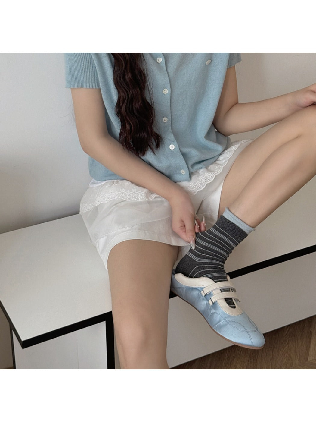 Rufia - Striped Mid-Calf Casual Socks for Women