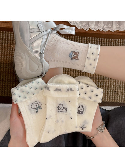 Rufia - Cartoon Animal Openwork Crew Socks
