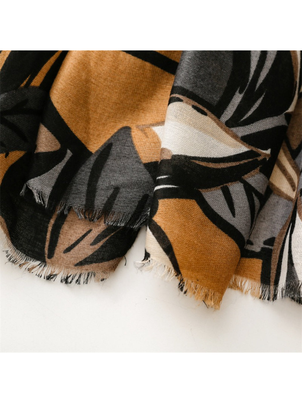 Scarvii - Modern Leaf Motif Printed Scarf