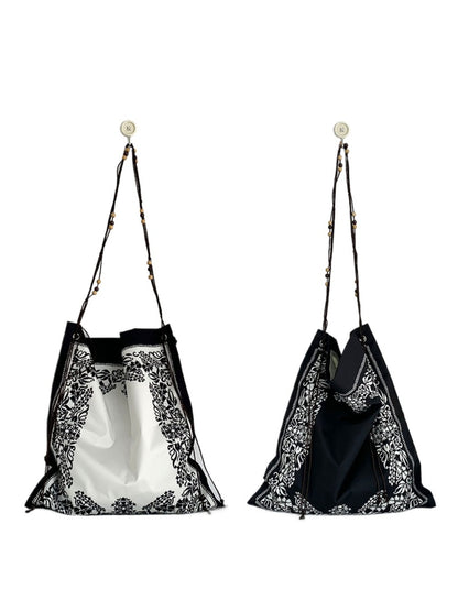 Cosbai - Boho Shoulder Bag Featuring Dual-sided Prints