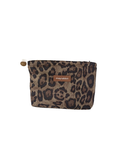 Cosbai - Retro Leopard Print Toiletry Bag