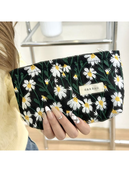 Cosbai - Daisy Pattern Makeup and Brush Storage Bag