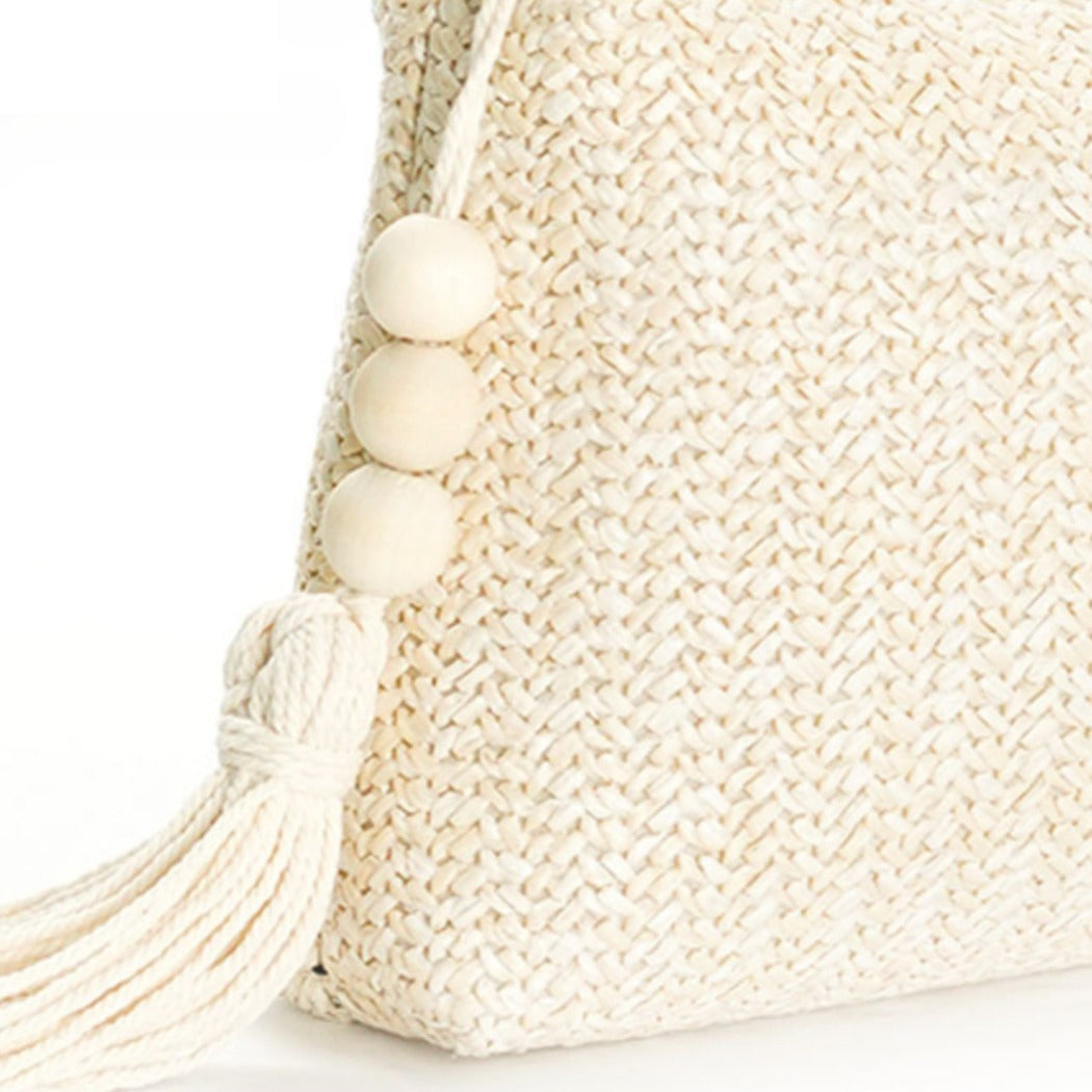 Cosbai - Beige Boho Shoulder Bag With Tassel