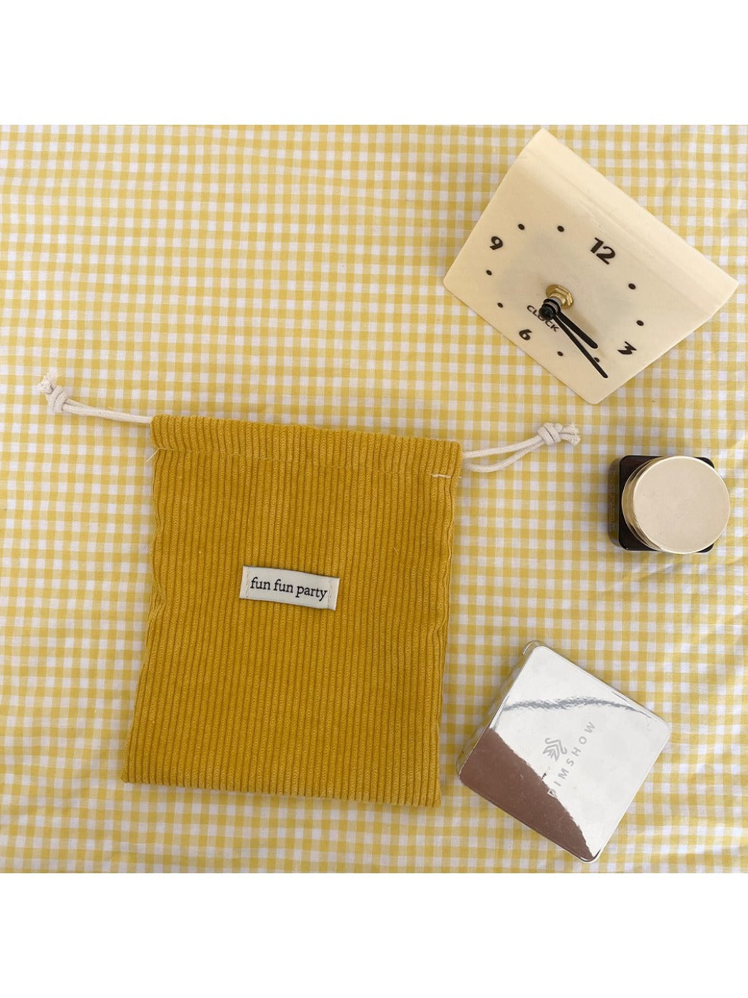 Cosbai - Corduroy Drawstring Pouch & Storage Bag