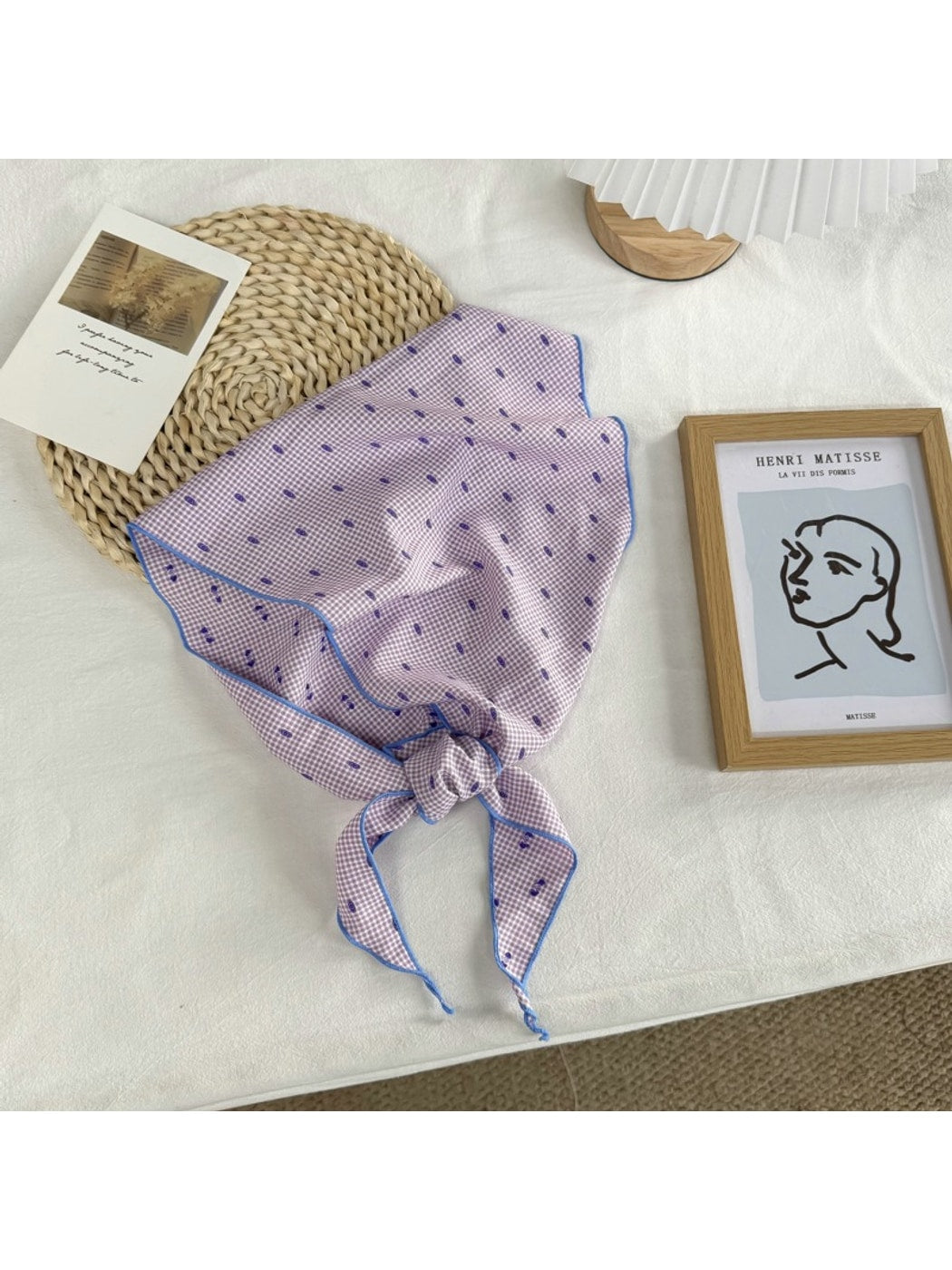 Scarvii - Retro Dot Trim Triangle Bandana