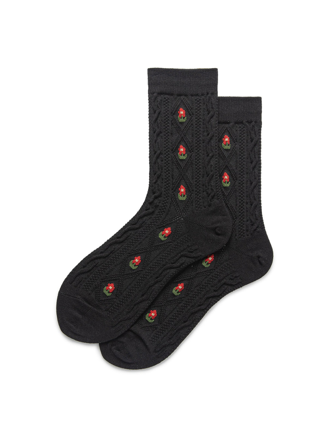 Rufia - Vintage Floral Cable Knit Crew Socks product image 4