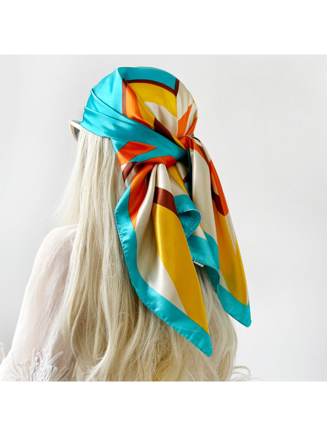Scarvii - Colorblock Geometric Pattern Square Scarf