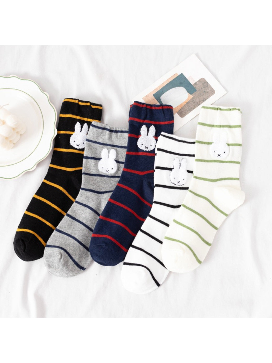 Rufia - Bunny Stripe Crew Socks product image 1