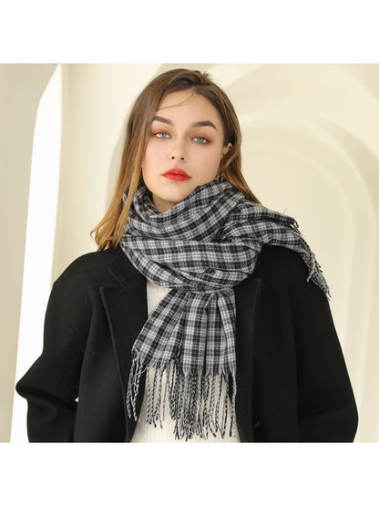 Scarvii - Heritage Check Fringe Winter Scarf