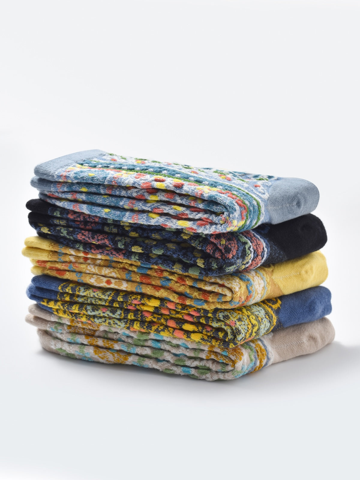 Rufia - Boho Tapestry Embroidery Crew Socks