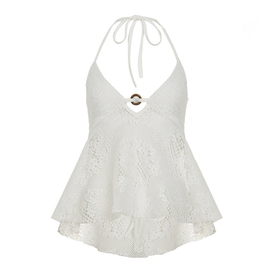 Vesty - Boho White Lace Halter Top - Sexy & Charm