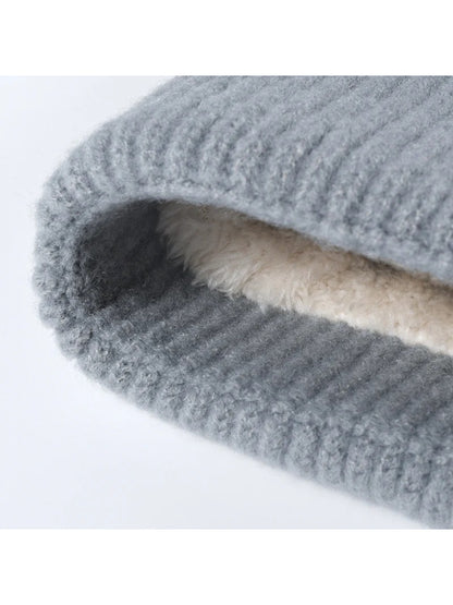 Haila - Chevron Stripe Pom-Pom Cuffed Beanie