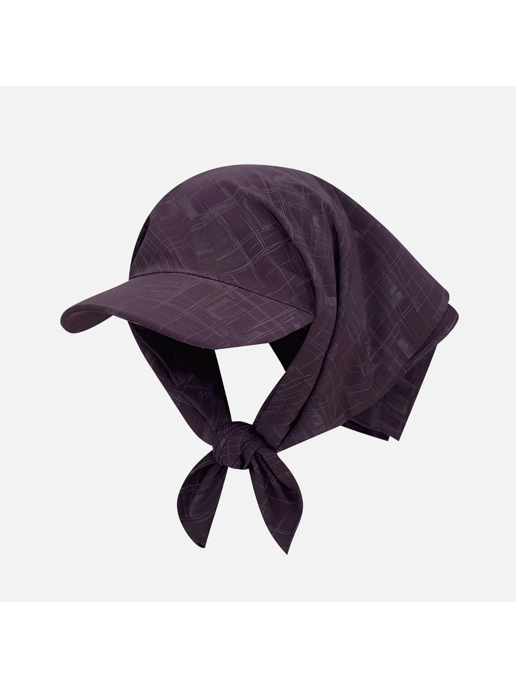 Close-up of Haila plaid vintage visor cap fabric and pattern details