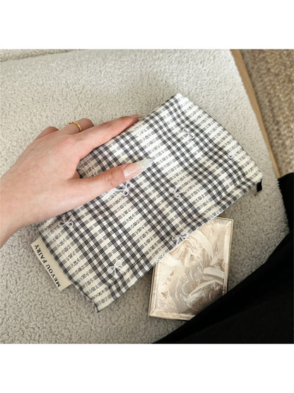 Cosbai Gingham Bow Beauty Makeup Pouch product image
