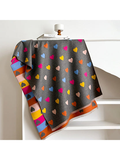 Scarvii – Valentine’s Heart Pattern Winter Scarf & Shawl