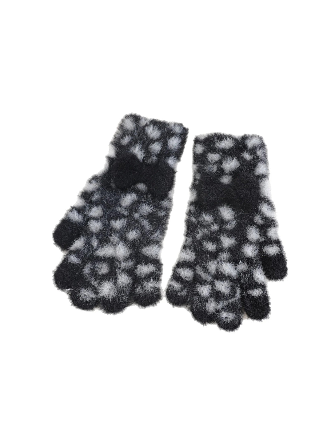 Gloving - Fuzzy Leopard Print Gloves