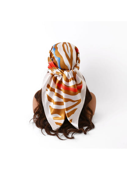 Scarvii - Zebra Print Geometric Square Scarf