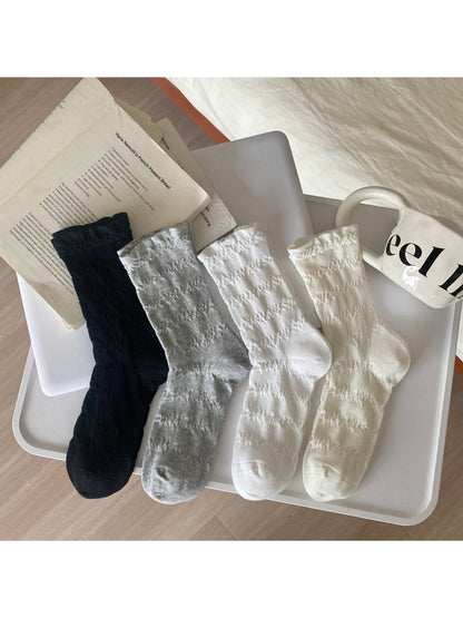 Rufia - Soft Textured Knit Crew Socks