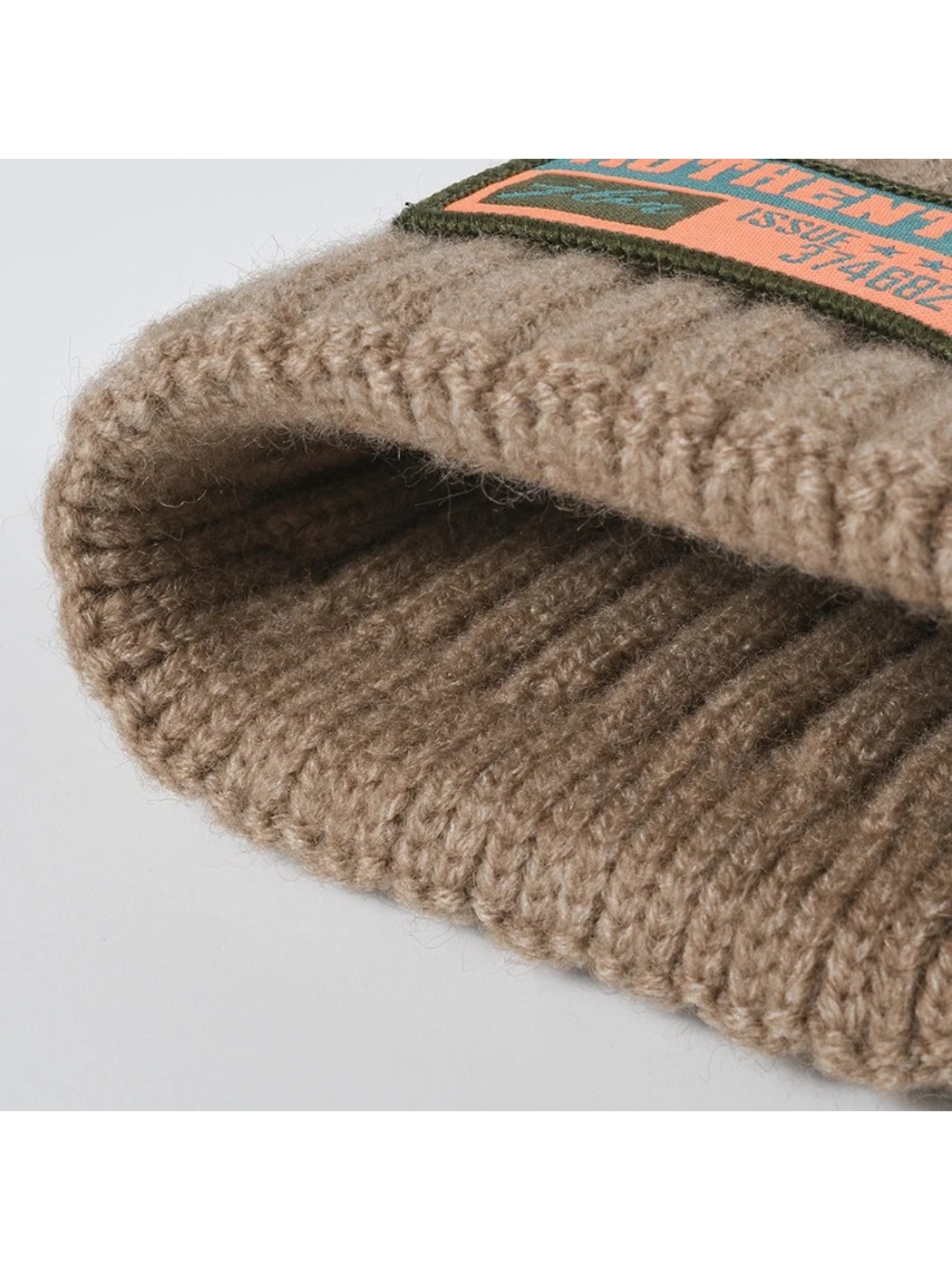 Haila - Letter Patch Ribbed Cuffed Beanie