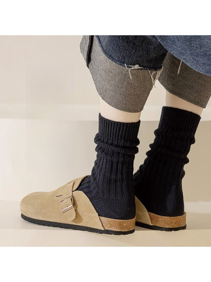 Rufia - Solid Color Everyday Crew Socks