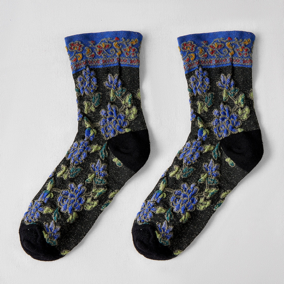 Rufia - Embossed Floral Pattern Women's Socks