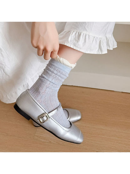 Rufia - Preppy Heart and Bow Crew Socks