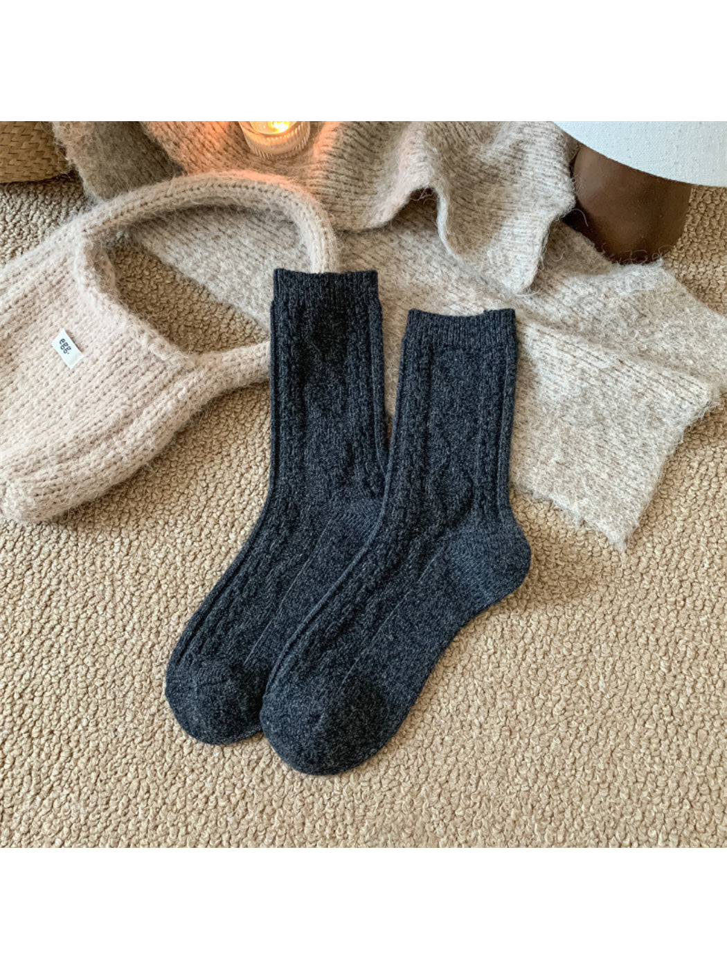Rufia - Cable Knit Crew Socks